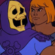 He-Man embracing Skeletor.